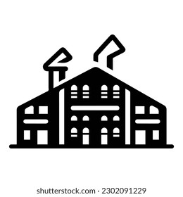 Factory Flat Icon Isolated On White Background