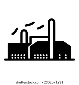 Icono plano de fábrica aislado en fondo blanco