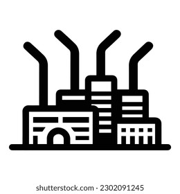Factory Flat Icon Isolated On White Background