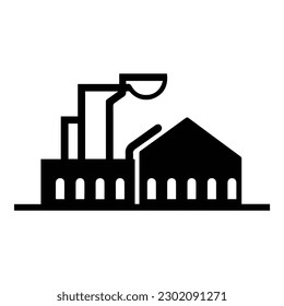 Factory Flat Icon Isolated On White Background