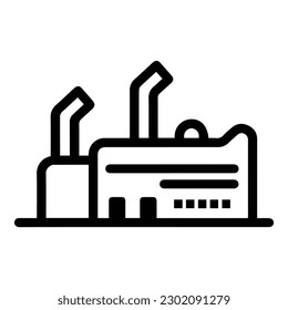 Factory Flat Icon Isolated On White Background