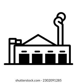 Factory Flat Icon Isolated On White Background