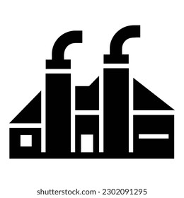 Icono plano de fábrica aislado en fondo blanco