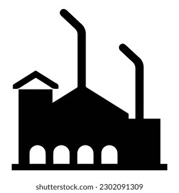 Factory Flat Icon Isolated On White Background