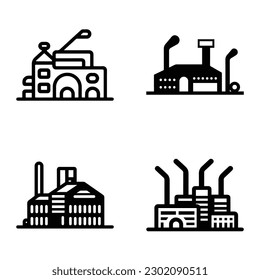 Factory-Flachbild-Set einzeln auf weißem Hintergrund