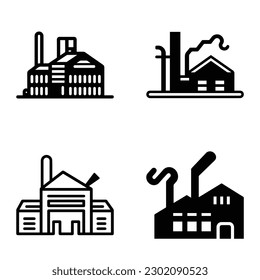 Factory-Flachbild-Set einzeln auf weißem Hintergrund