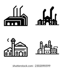 Factory-Flachbild-Set einzeln auf weißem Hintergrund