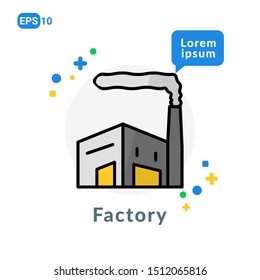 Factory Flat icon. Used For web, logo, mobile app, User Interface
