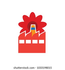 Factory Flower Logo Icon Design