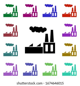 Factory, fog multi color style icon. Simple glyph, flat vector of ecology icons for ui and ux, website or mobile application