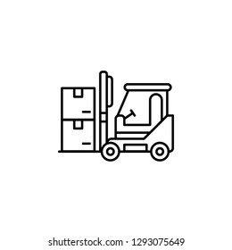 factory, forklift, production icon. Element of production icon for mobile concept and web apps. Thin line factory, forklift, production icon can be used for web and mobile