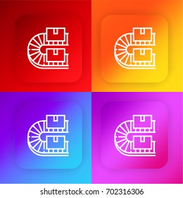 Factory four color gradient app icon set