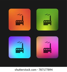 Factory four color gradient app icon design