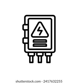 Factory Fuse Box Outline Icon Vector Illustration