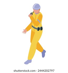 Factory gasman icon isometric vector. Gas worker. Man engineer