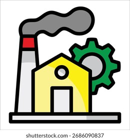 Factory Gear Icon Element For Design
