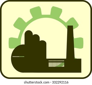 factory and gear silhouettes icon