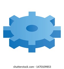 Factory gear wheel icon. Isometric of factory gear wheel vector icon for web design isolated on white background