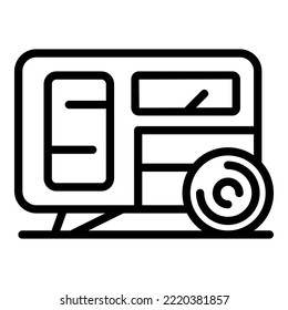 Factory generator icon outline vector. Power electric. Portable machine