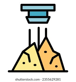 Factory glass production icon outline vector. Raw sheet. Pvc furnace color flat