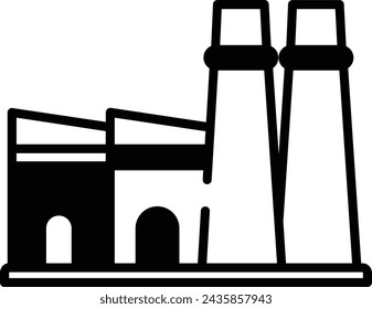 Factory glyph and line vector illustration