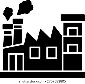 Diseño de icono de estilo de glifo de fábrica