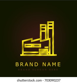 Factory golden metallic logo