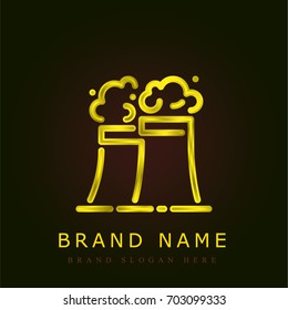 Factory golden metallic logo