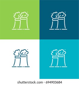 Factory green and blue material color minimal icon or logo design