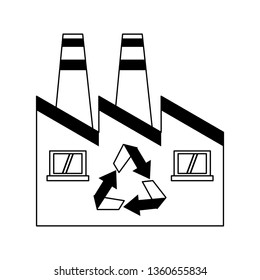 Factory green energy recycle symbol