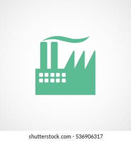 Factory Green Flat Icon On White Background