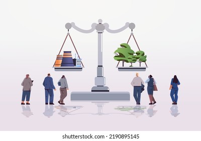 factory and green trees on scales CO2 limit emissions idea net zero emission carbon credit offset environmental conservation