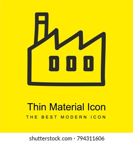 Factory hand drawn building outline bright yellow material minimal icon or logo design
