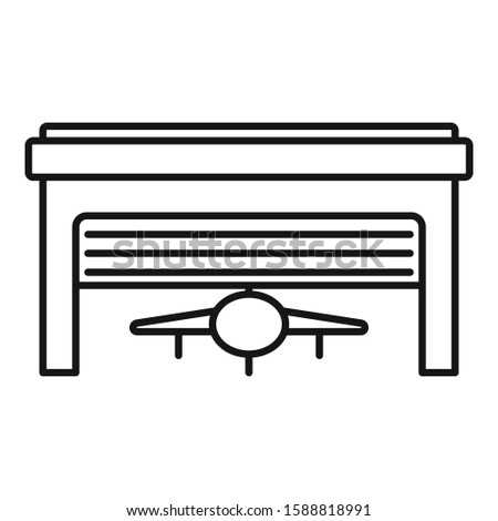 Factory hangar icon. Outline factory hangar vector icon for web design isolated on white background