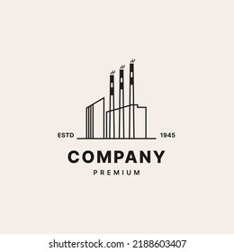 Factory hipster vintage logo vector icon illustration