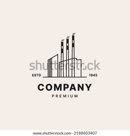 Factory hipster vintage logo vector icon illustration