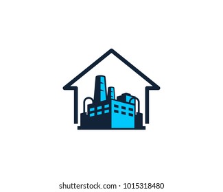 Factory House Icon Logo Design Element