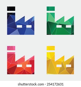 factory icon Abstract Triangle Geometrical background 