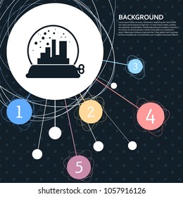 factory icon with the background to the point and with infographic style. Vector illustration