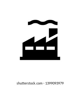 Factory icon. Black silhouette of manufacturing objects isolated on white background.