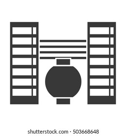 Factory icon in black style isolated on white background. Factory symbol stock vector illustration.