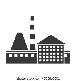 Factory icon in black style isolated on white background. Factory symbol stock vector illustration.