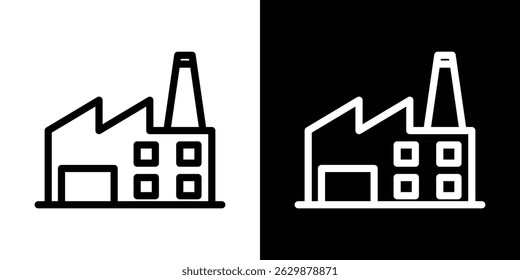 Factory icon in black vector format