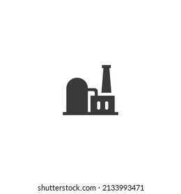 Factory Icon Black and White Vector Graphic