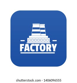 Factory icon blue vector isolated on white background