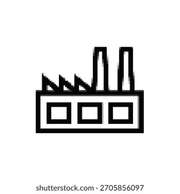 Icono de fábrica con chimeneas para un tema industrial.