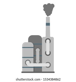 Factory Icon. Factory CO2, Pollution Symbol, Icon and Badge. Cartoon Vector illustration.