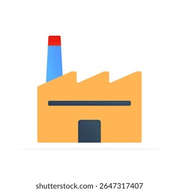 factory icon, colored flat vector. modern and minimalist design