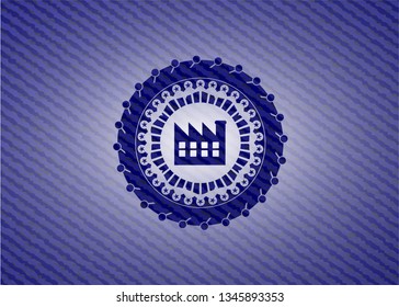 factory icon with denim texture