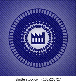 factory icon with denim texture